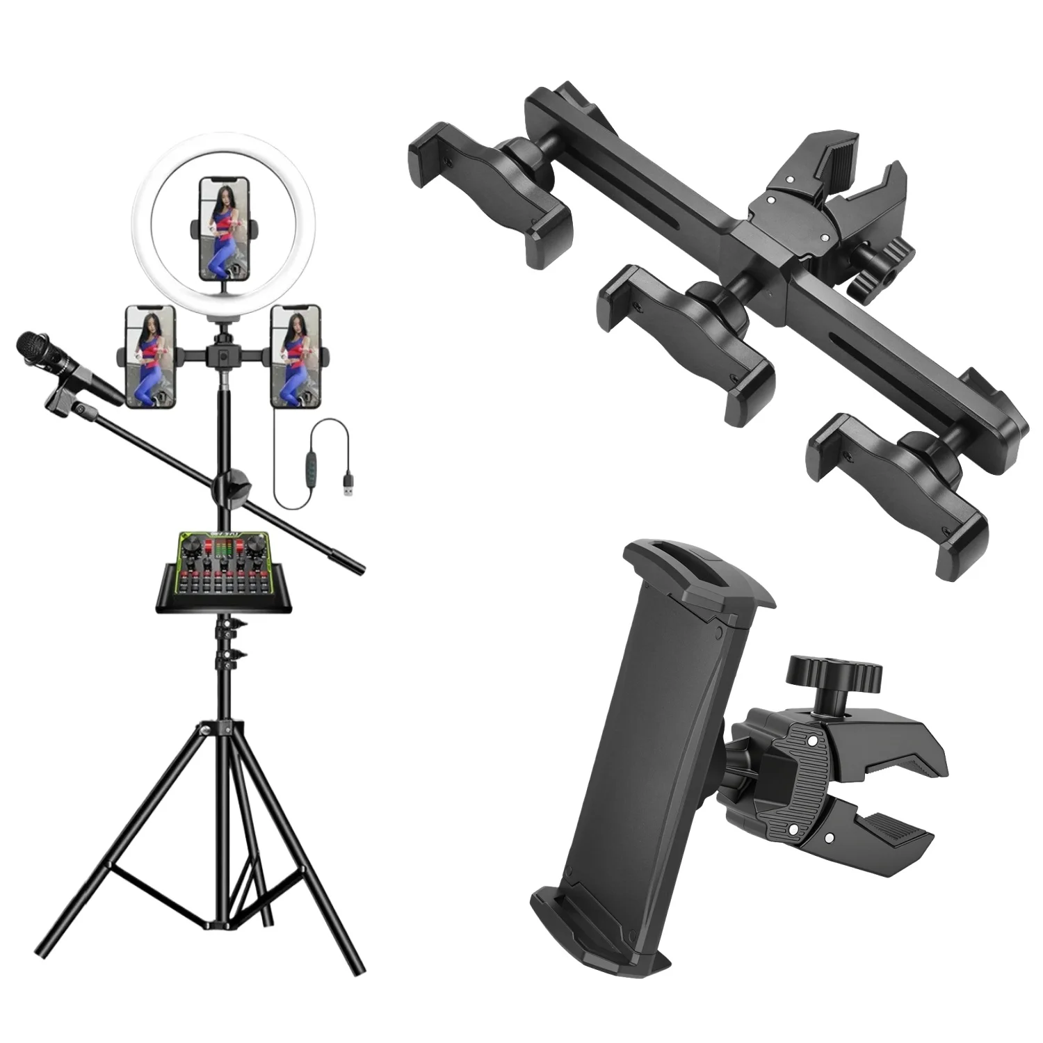 360° Rotatable Phone & Tablet Holder for Round Tube & Pole Live Streaming/Home Gym/Vloggers/Office/Bed/Kitchen Clamp Phone Mount
360° Rotatable Phone & Tablet Holder for Round Tube & Pole Live Streaming/Home Gym/Vloggers/Office/Bed/Kitchen Clamp Phone Mount