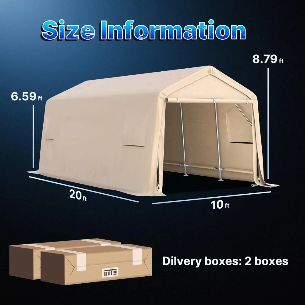 Heavy Duty 10X20 Ft Carport Outdoor Patio Portable Canopy Storage Shelter Shed with 2 Rolled Up Zipper Doors, Customized
Heavy Duty 10X20 Ft Carport Outdoor Patio Portable Canopy Storage Shelter Shed with 2 Rolled Up Zipper Doors, Customized