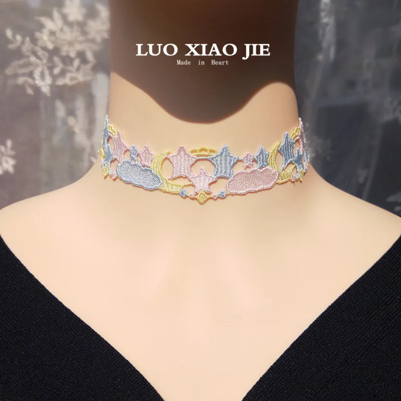 Милое кружевное колье с сердечками и звездами для девочек, роскошное колье в стиле Лолиты, женское ожерелье, ювелирные изделия, аксессуары для косплея в стиле аниме
Милое кружевное колье с сердечками и звездами для девочек, роскошное колье в стиле Лолиты, женское ожерелье, ювелирные изделия, аксессуары для косплея в стиле аниме