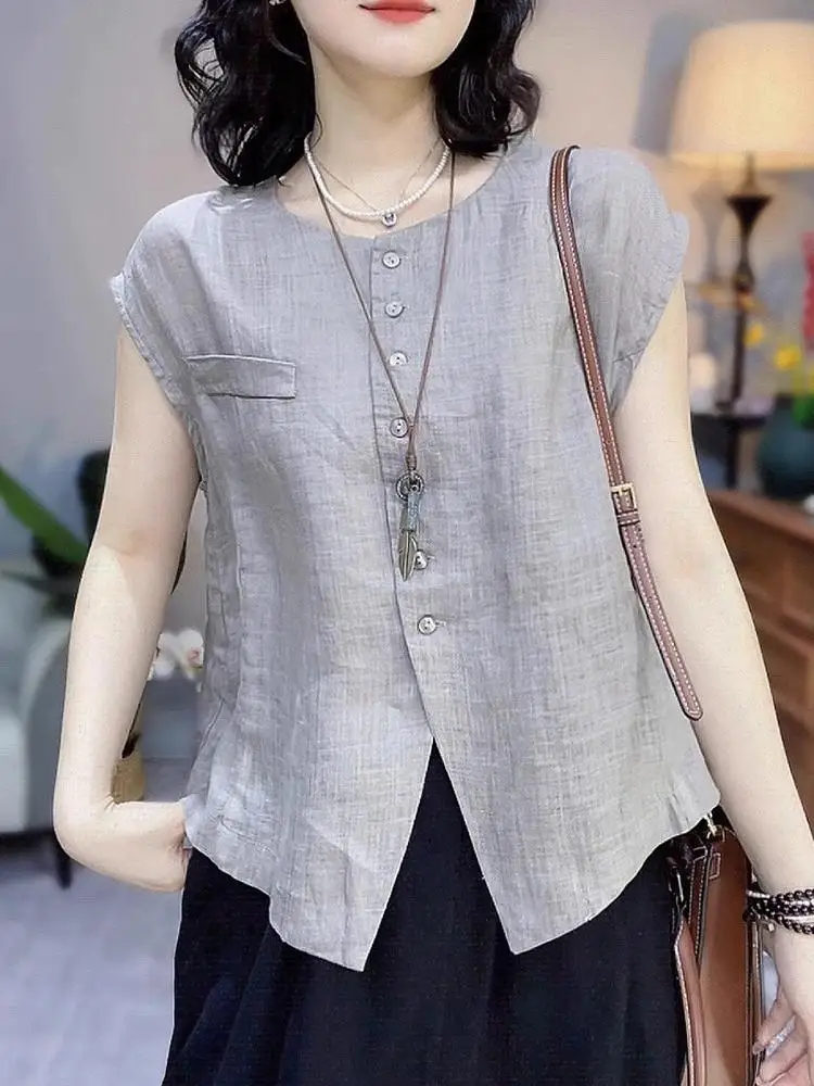 Retro Simple Large Size Women's Vest Jacket 2025 Summer New Fashion Personality round Neck Single Button Top Korean Style Com...
Retro Simple Large Size Women's Vest Jacket 2025 Summer New Fashion Personality round Neck Single Button Top Korean Style Com...