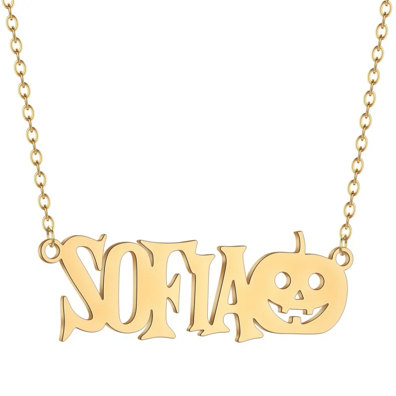 Custom Name Necklace for women Pumpkin Pendant Stainless Steel jewelry Women Men Chain choker collar Personalised Birthday gift
Custom Name Necklace for women Pumpkin Pendant Stainless Steel jewelry Women Men Chain choker collar Personalised Birthday gift