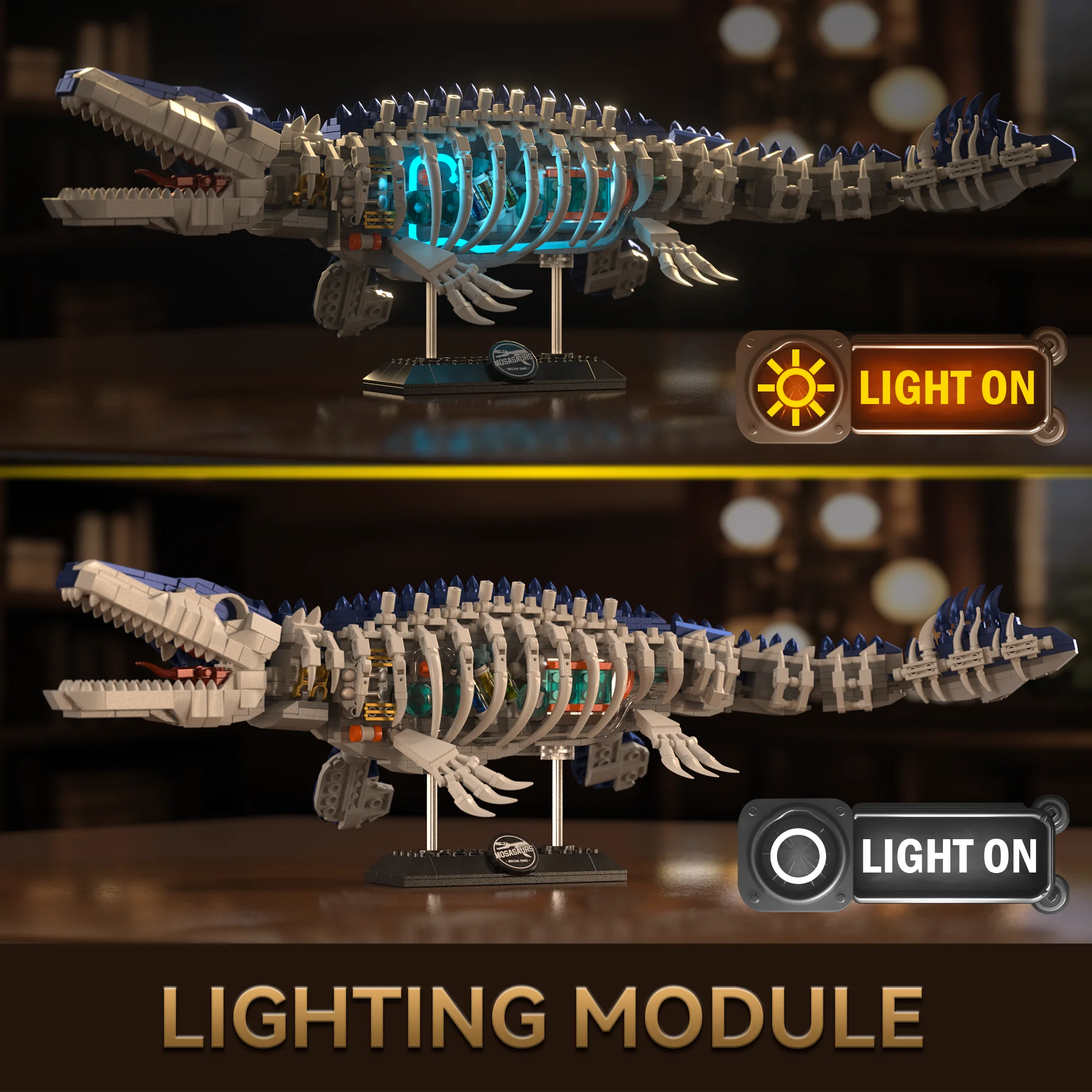 Mechanical Mosasaurus Model Building Block Dinosaur Series Assembled Toy with Lights Desktop Ornament Boy's Toy Birthday Gift
Mechanical Mosasaurus Model Building Block Dinosaur Series Assembled Toy with Lights Desktop Ornament Boy's Toy Birthday Gift