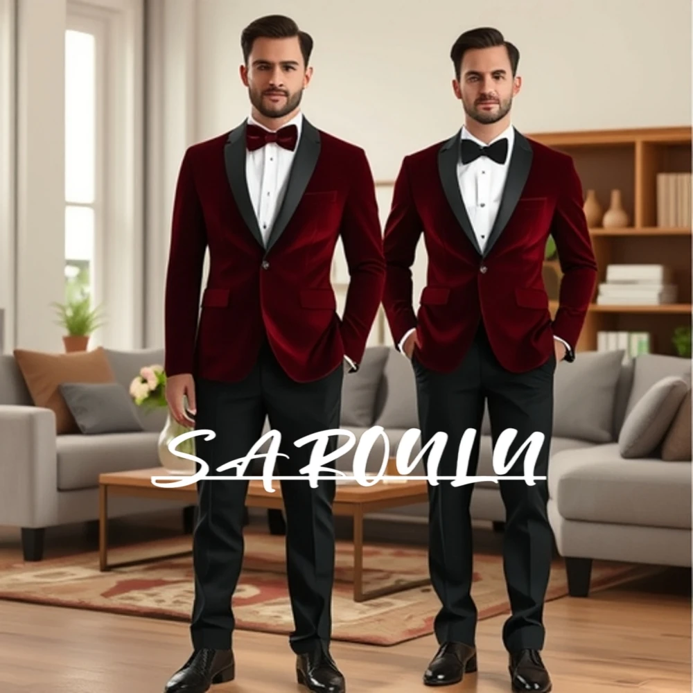 Formal Banquet Velvet 2-pieces Men's Suit Set Handsome Shawl Lapel High Quality Gentleman Tuxedo For Groom Plus Size Hot Sale
Formal Banquet Velvet 2-pieces Men's Suit Set Handsome Shawl Lapel High Quality Gentleman Tuxedo For Groom Plus Size Hot Sale