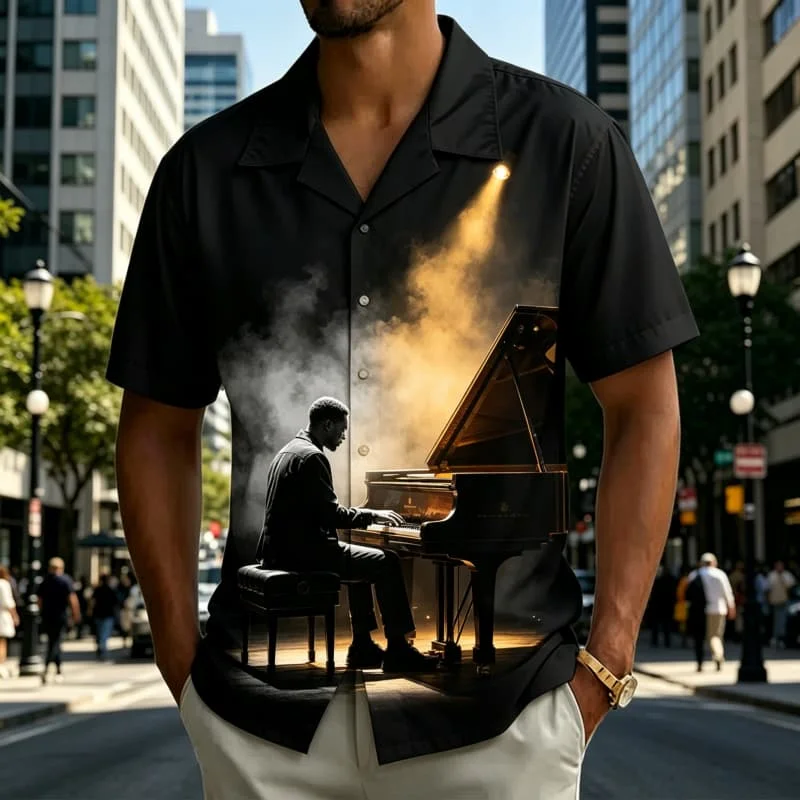 Men's Lifestyle and Hobby Scene Print Black Shirt,Urban Night Vibe Style for Night , Casual Events, City Walks & Everyday Wear
Men's Lifestyle and Hobby Scene Print Black Shirt,Urban Night Vibe Style for Night , Casual Events, City Walks & Everyday Wear