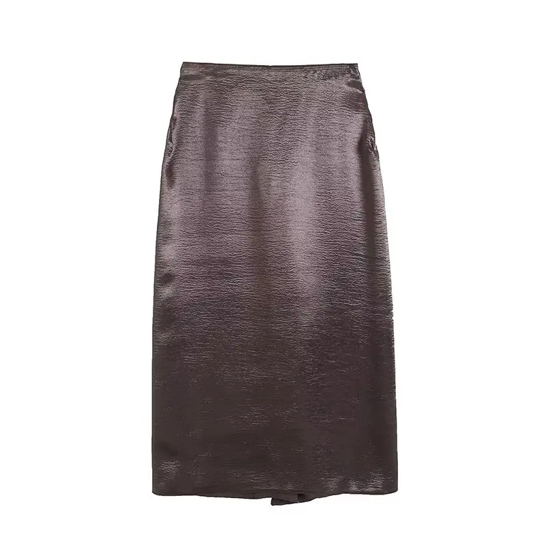 Women's 2025 new Chic fashion slit design slim casual satin texture MIDI skirt retro high waisted zipper women's skirt Skazi
Women's 2025 new Chic fashion slit design slim casual satin texture MIDI skirt retro high waisted zipper women's skirt Skazi