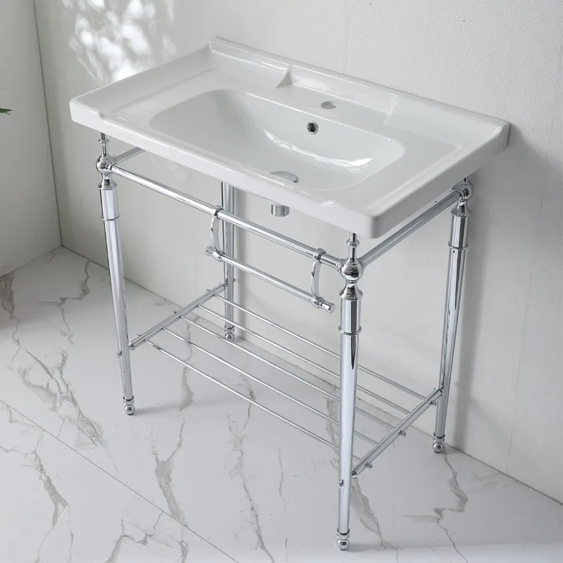 Four-legged brass zirconium gold washbasin holder bathroom cabinet combo
Four-legged brass zirconium gold washbasin holder bathroom cabinet combo