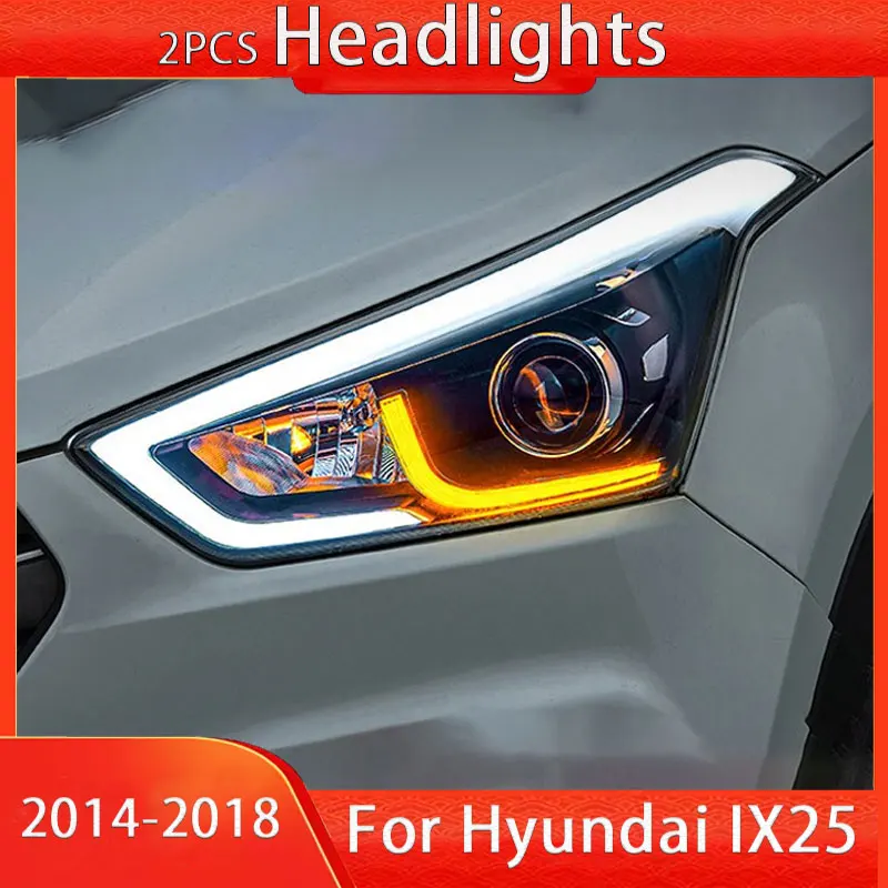Автомобильная фара для Hyundai IX25 2014-2018, передняя фотовспышка, головная лампа, динамическая фотовспышка, HID объектив, автомобильные аксессуары
Автомобильная фара для Hyundai IX25 2014-2018, передняя фотовспышка, головная лампа, динамическая фотовспышка, HID объектив, автомобильные аксессуары