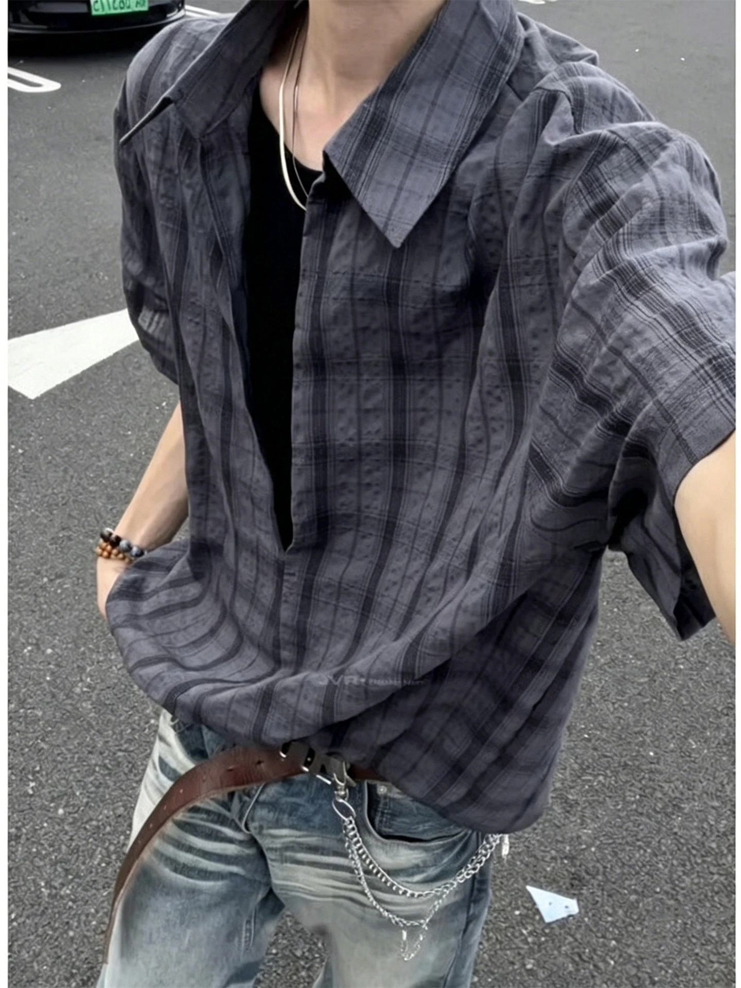 Slim Fit Plaid Shirt Men's Short Sleeve Summer Thin American Style Loose Feeling Turn-down Collar Half Sleeve Design Sense Shirt
Slim Fit Plaid Shirt Men's Short Sleeve Summer Thin American Style Loose Feeling Turn-down Collar Half Sleeve Design Sense Shirt