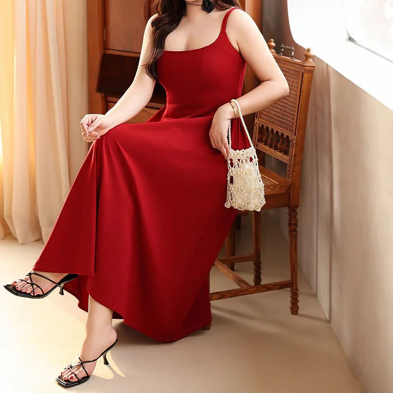 French Mid-length Strap Dress for Women, Square Collar, Slim Waist, A-line, Black Long Dress, Plus Size, Spring and Summer 2024
French Mid-length Strap Dress for Women, Square Collar, Slim Waist, A-line, Black Long Dress, Plus Size, Spring and Summer 2024