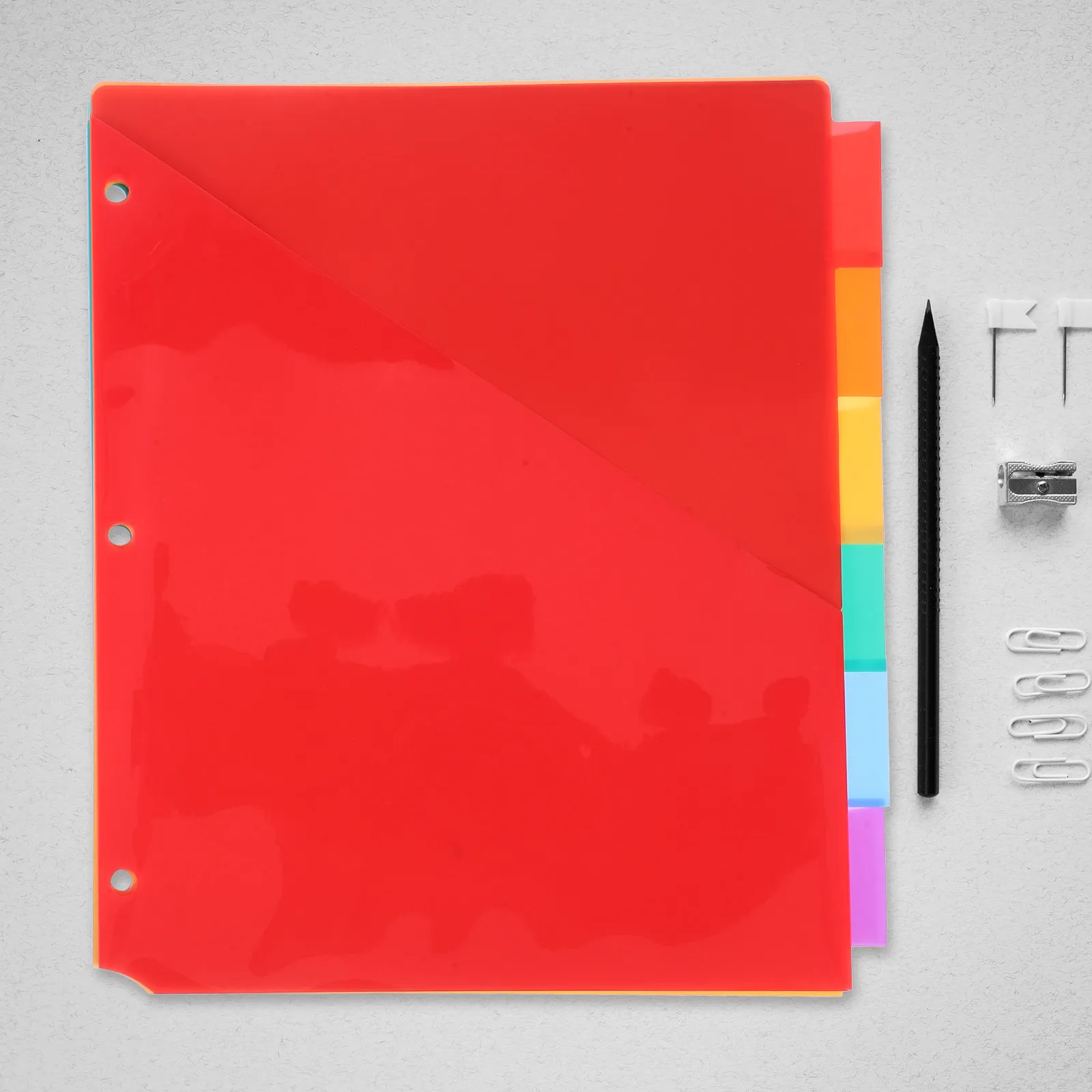 6Pcs Colorful 3 Ring Binder Dividers with Pockets and Index Tabs Plastic File Folder Dividers for Documents Presentations
6Pcs Colorful 3 Ring Binder Dividers with Pockets and Index Tabs Plastic File Folder Dividers for Documents Presentations