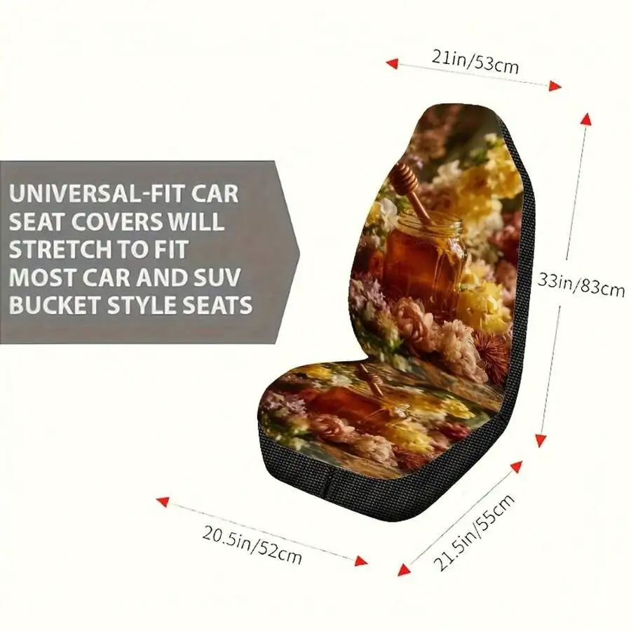 2-Piece Honey Jar Flower Print Car Seat Covers Universal Fit For Front Bucket Seats Washable Breathable
2-Piece Honey Jar Flower Print Car Seat Covers Universal Fit For Front Bucket Seats Washable Breathable