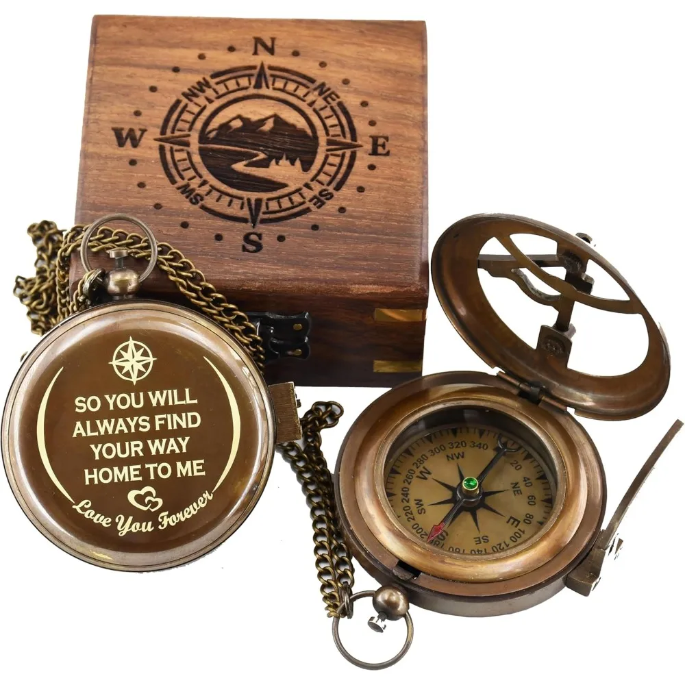 Personalized Sundial Compass in Wooden Box Anniversary Gift for Men
Personalized Sundial Compass in Wooden Box Anniversary Gift for Men