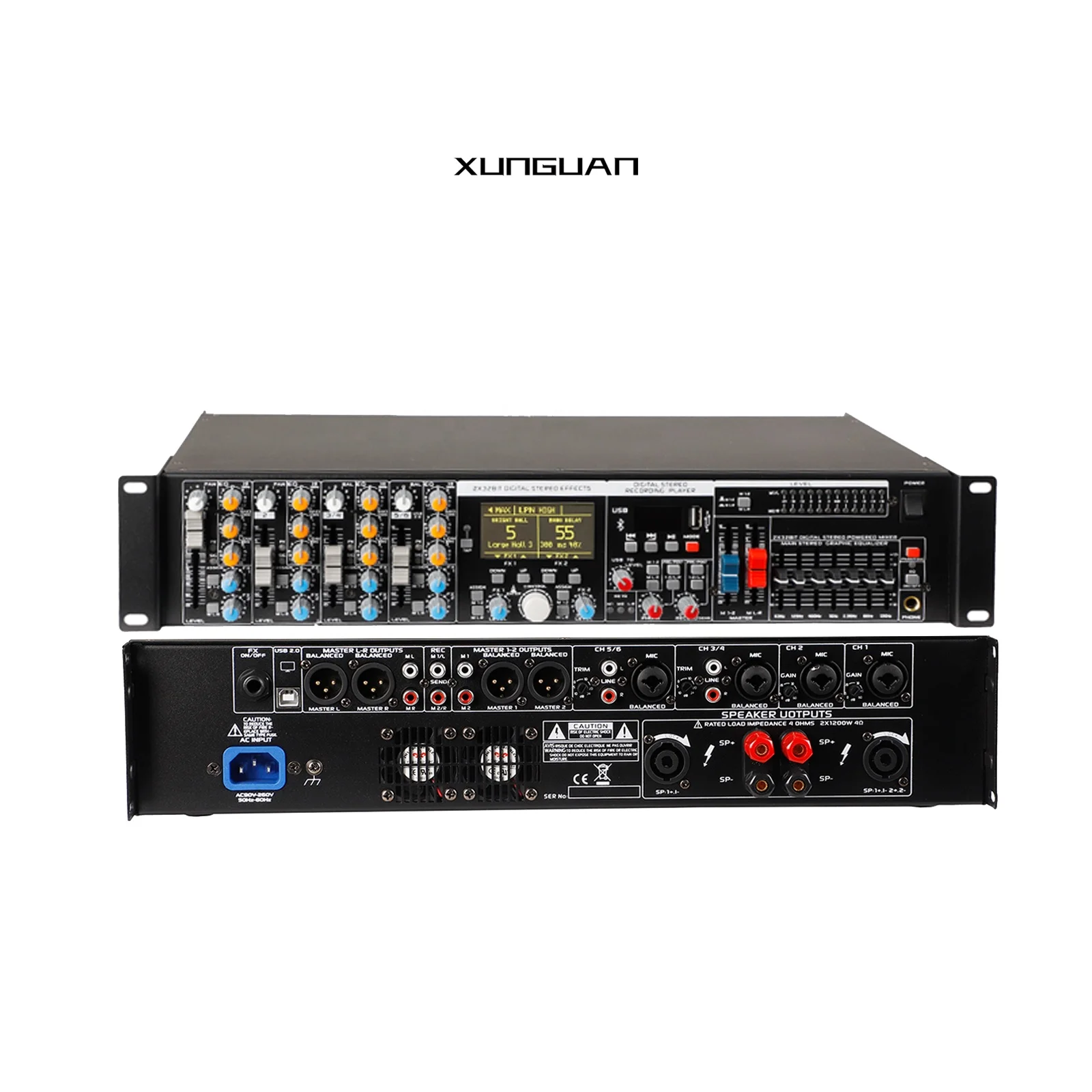 MA9906 Professional Power Amp Sound Mixer With 2CH*1200W Amplifier for DJ Party
MA9906 Professional Power Amp Sound Mixer With 2CH*1200W Amplifier for DJ Party
