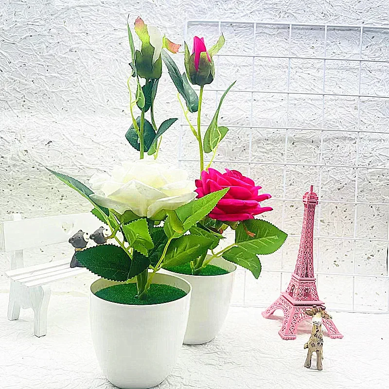 Artificial plants rose bonsai, artificial flowers potted plants, home decor wedding decoration
Artificial plants rose bonsai, artificial flowers potted plants, home decor wedding decoration