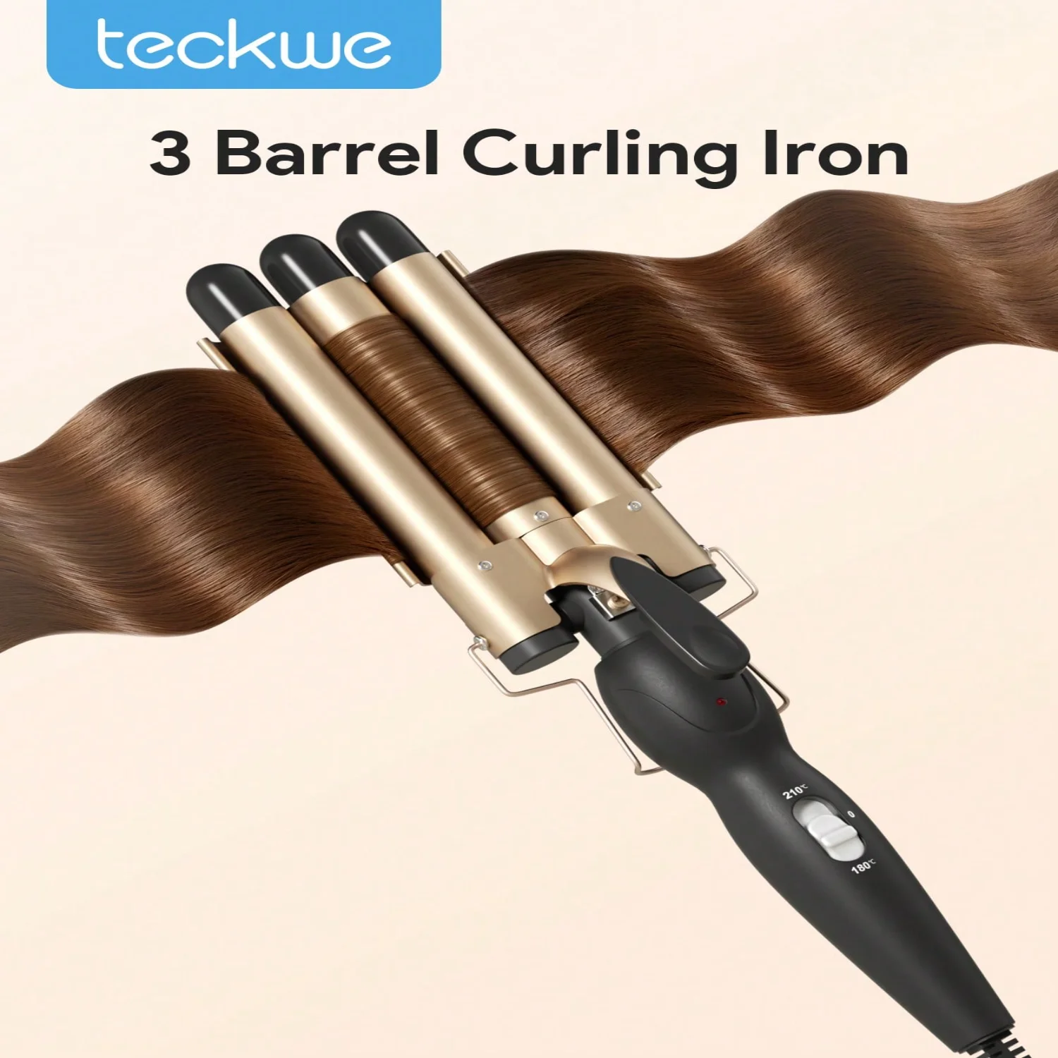 Teckwe 22mm Curling Iron,Triple Tube Hair Curler,3 Barrel Curling Iron Wand,Egg Roll Hair Curler Water Ripples,Water Ripples,Egg
Teckwe 22mm Curling Iron,Triple Tube Hair Curler,3 Barrel Curling Iron Wand,Egg Roll Hair Curler Water Ripples,Water Ripples,Egg