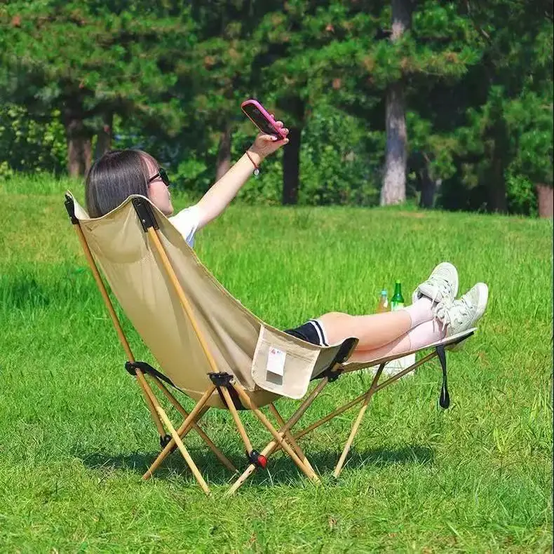 Portable outdoor beach chair with foldable footrest nap lounge chair outdoor camping moon chair maximum weight capacity 150KG
Portable outdoor beach chair with foldable footrest nap lounge chair outdoor camping moon chair maximum weight capacity 150KG