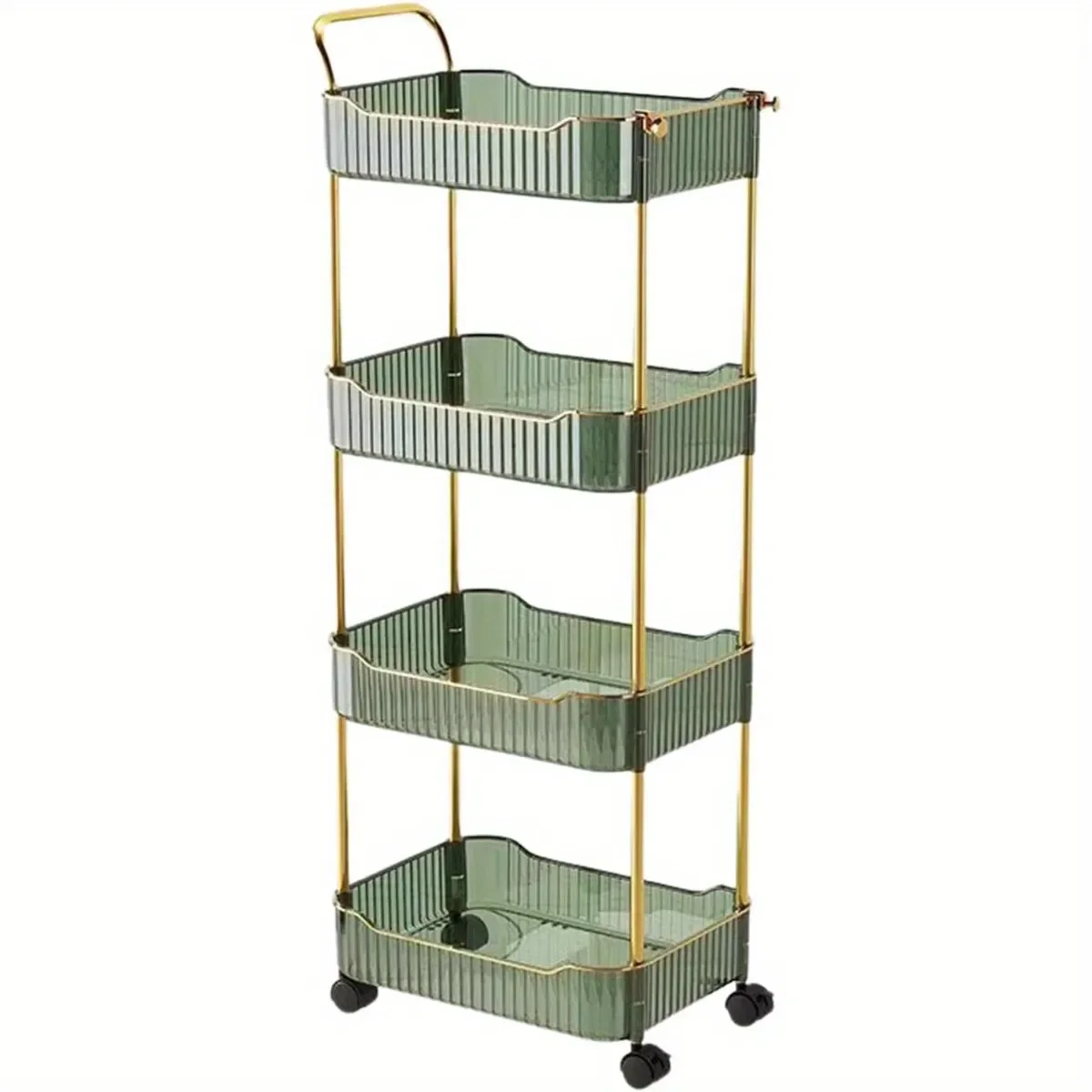 Green 14''X10''X37'' 4-Tier Acrylic Rolling Storage Cart Rolling Utility Cart Kitchen Cart with Wheels for Bathroom
Green 14''X10''X37'' 4-Tier Acrylic Rolling Storage Cart Rolling Utility Cart Kitchen Cart with Wheels for Bathroom