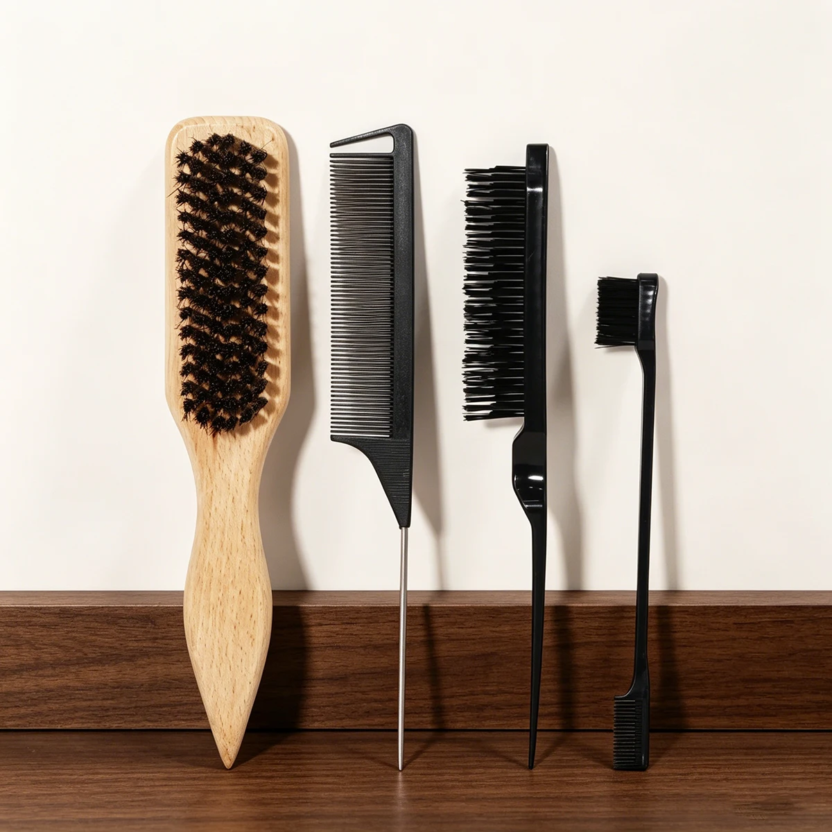 4-piece/set hair brush and comb set - anti-static, unisex edge control styling set, suitable for all hair types
4-piece/set hair brush and comb set - anti-static, unisex edge control styling set, suitable for all hair types