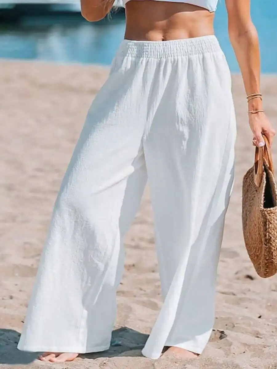 Women High Waist Loose Wide Leg Pants Lightweight Breathable Linen Cotton Blend Bohemian Style
Women High Waist Loose Wide Leg Pants Lightweight Breathable Linen Cotton Blend Bohemian Style