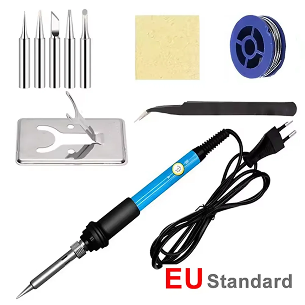 60W Soldering Iron Kit Adjustable Temperature Electric Soldering 220V Welding Iron Rework Station Heat Pen Tips DIY Repair Tool
60W Soldering Iron Kit Adjustable Temperature Electric Soldering 220V Welding Iron Rework Station Heat Pen Tips DIY Repair Tool