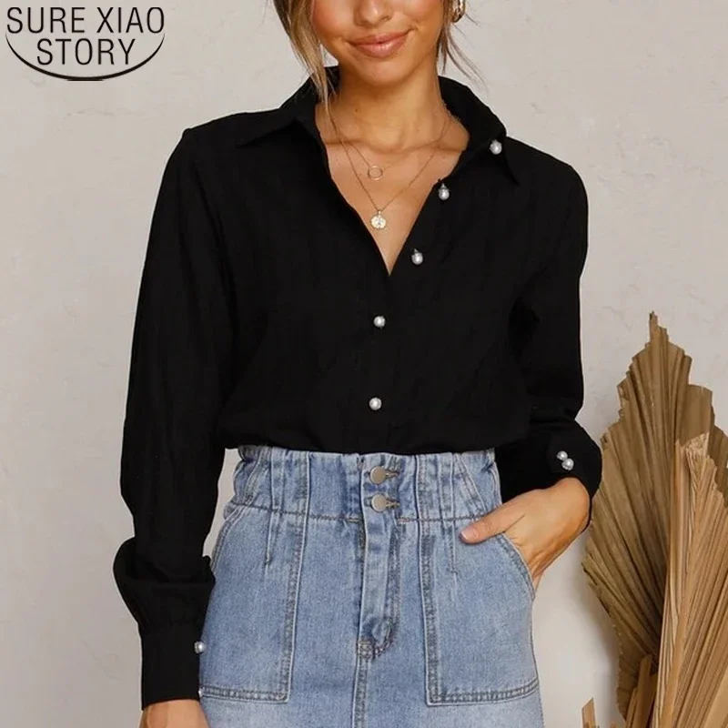 Long Sleeve Cotton Shirt Women Tops Cardigan Autumn Winter New Button Turn Down Collar Loose Black Blouse Clothes Blusas 17729
Long Sleeve Cotton Shirt Women Tops Cardigan Autumn Winter New Button Turn Down Collar Loose Black Blouse Clothes Blusas 17729