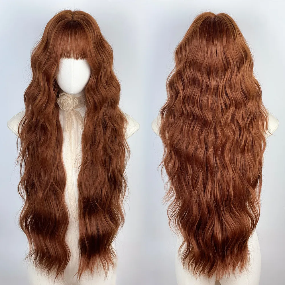 Orange brown water ripple long hair Korean girl group lazy big wave long curly hair full head wig
Orange brown water ripple long hair Korean girl group lazy big wave long curly hair full head wig