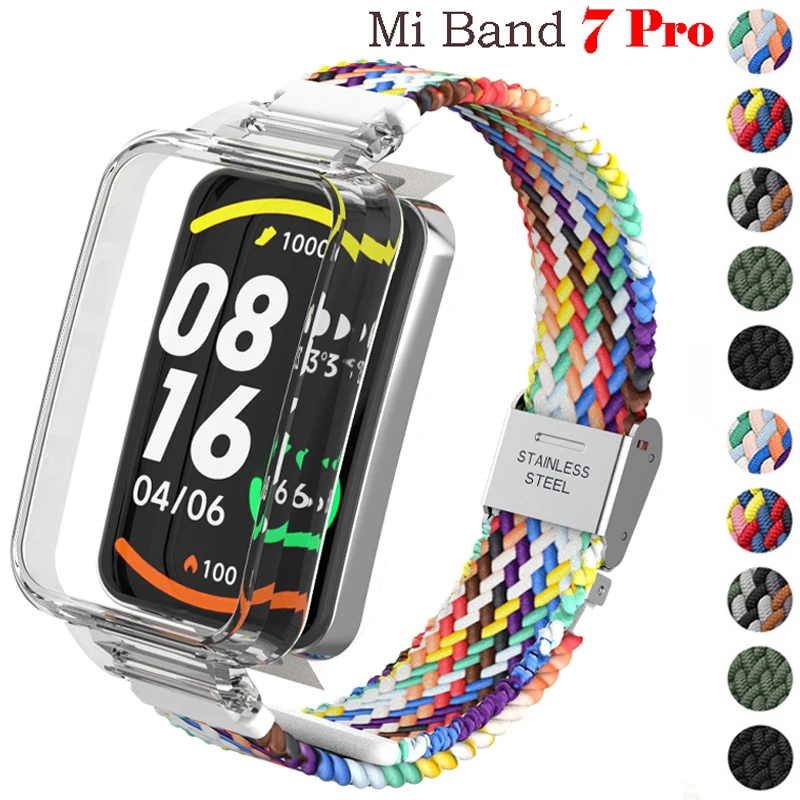 Нейлоновый ремешок и чехол для Xiaomi Mi Band 7 Pro, эластичный регулируемый плетеный браслет, браслет, ремешок для Xioami Miband7 pro, аксессуары
Нейлоновый ремешок и чехол для Xiaomi Mi Band 7 Pro, эластичный регулируемый плетеный браслет, браслет, ремешок для Xioami Miband7 pro, аксессуары