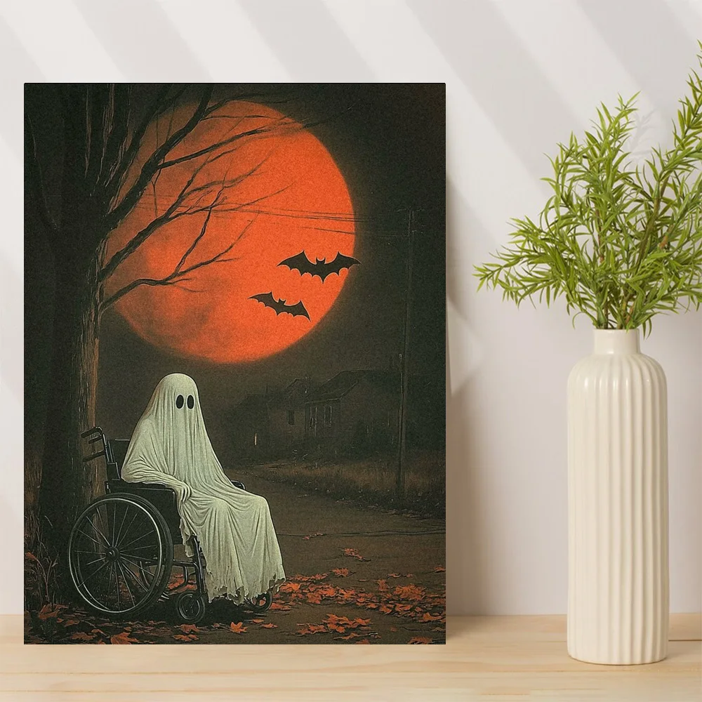 1pc,Halloween gremlin,, ghost in a wheelchair, Suitable for home decoration,Modern Canvas Wall Art, Framed, 12x16inch
1pc,Halloween gremlin,, ghost in a wheelchair, Suitable for home decoration,Modern Canvas Wall Art, Framed, 12x16inch
