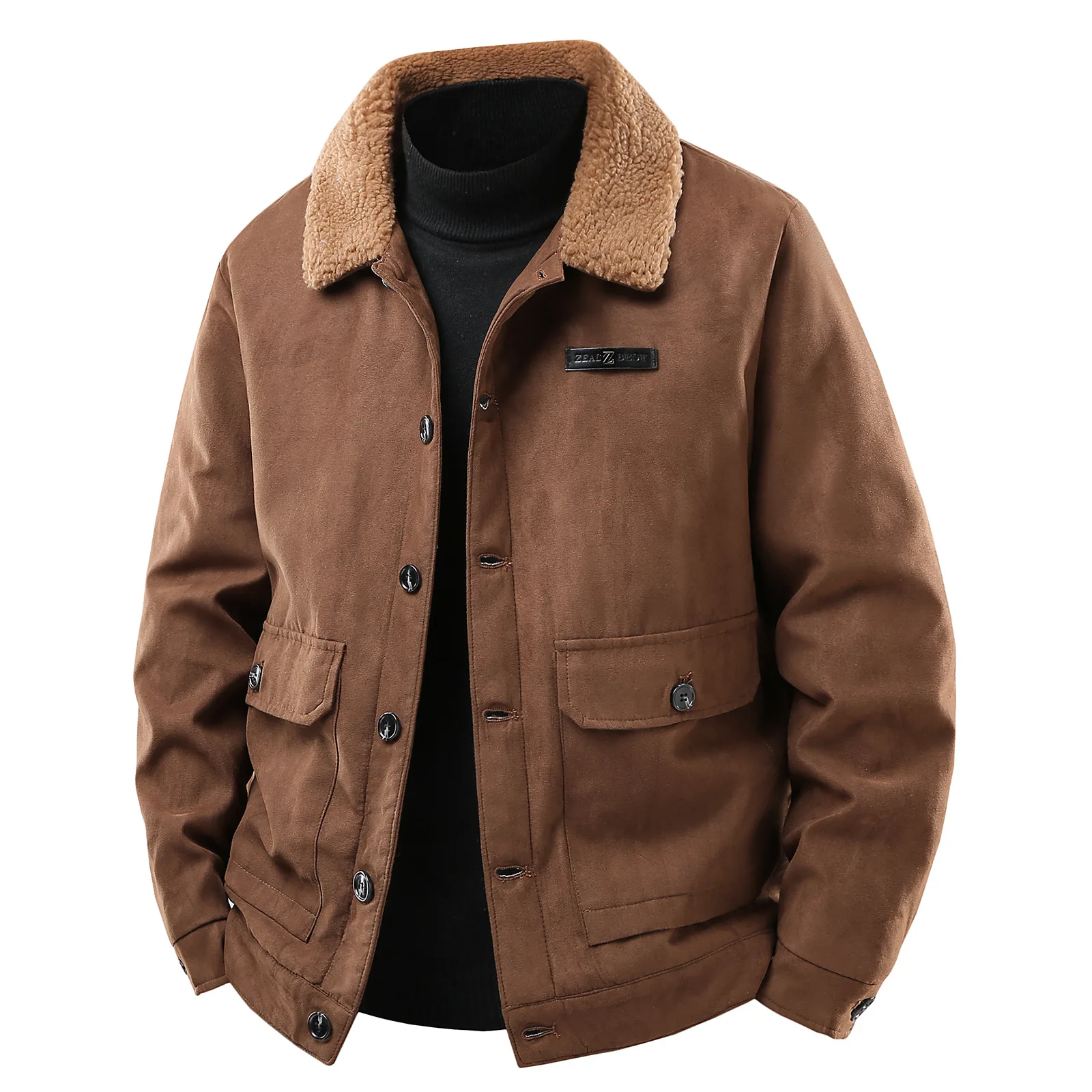 Winter new men's suede collar with thick fleece jacket men's casual fashion trend men's jacket
Winter new men's suede collar with thick fleece jacket men's casual fashion trend men's jacket