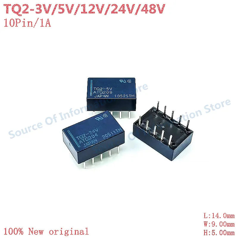 20Pcs 100% Original new TQ2-3V/5V/12V/24V/48VDC Signal Relay 1A 10Pin TQ2-5V TQ2-12V TQ2-24V TQ2-3 ATQ201 ATQ203 ATQ204/205/209
20Pcs 100% Original new TQ2-3V/5V/12V/24V/48VDC Signal Relay 1A 10Pin TQ2-5V TQ2-12V TQ2-24V TQ2-3 ATQ201 ATQ203 ATQ204/205/209