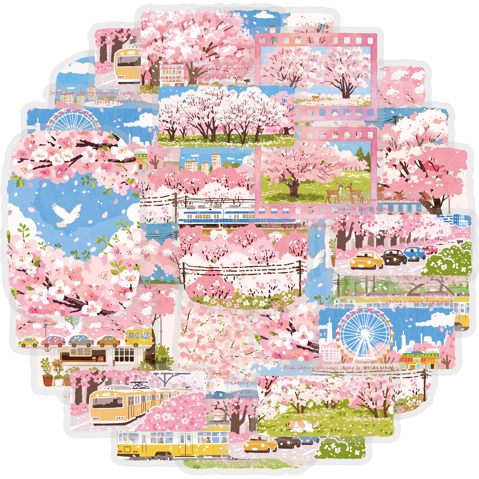 Etori Life 30Pcs Healing Spring Cherry Blossom Stickers Japanese City Scenery Journal Decoration Materials Suitable for Laptops, Suitcases, Water Bottles, Photo Albums, Skateboards, Office Decoration Accessories, Handmade Scrapbooking Supplies, Room Decor
Etori Life 30Pcs Healing Spring Cherry Blossom Stickers Japanese City Scenery Journal Decoration Materials Suitable for Laptops, Suitcases, Water Bottles, Photo Albums, Skateboards, Office Decoration Accessories, Handmade Scrapbooking Supplies, Room Decor