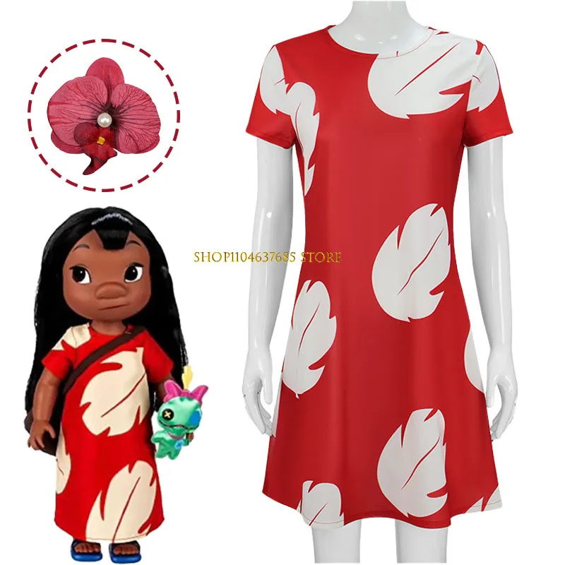 Lilo Cosplay Costume Pelekai Red Lilo Dress Lilo Costume Brooch Outfits Halloween Carnival Party Role Play Uniform for Women
Lilo Cosplay Costume Pelekai Red Lilo Dress Lilo Costume Brooch Outfits Halloween Carnival Party Role Play Uniform for Women