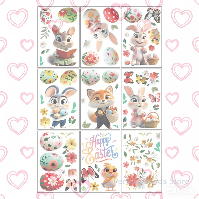 Cute Easter Bunny Egg and Window Decorations – Static Cling Stickers for Home, Shop Windows, and Wallpaper
Cute Easter Bunny Egg and Window Decorations – Static Cling Stickers for Home, Shop Windows, and Wallpaper