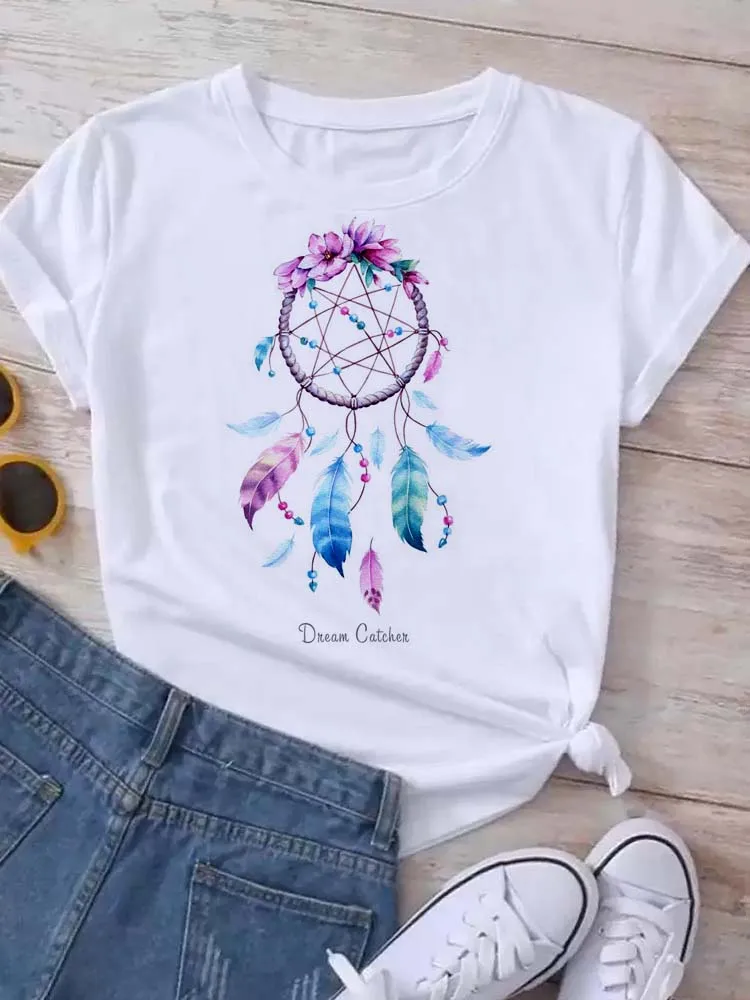 Women's Pattern Short Sleeve T-Shirt Women's Summer Clothing Feather 90S Fashion Women's University T-Shirt
Women's Pattern Short Sleeve T-Shirt Women's Summer Clothing Feather 90S Fashion Women's University T-Shirt