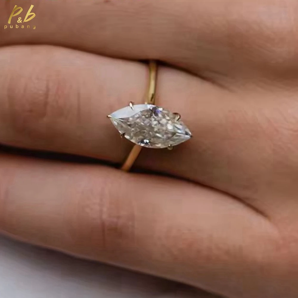 PuBang 3EX VVS1 D Цвет 3-каратный муассанит с бриллиантом Кольцо с измельченным льдом Маркиза огранки 9-18 карат Ювелирные изделия из желтого золота для женщин на свадьбу
PuBang 3EX VVS1 D Цвет 3-каратный муассанит с бриллиантом Кольцо с измельченным льдом Маркиза огранки 9-18 карат Ювелирные изделия из желтого золота для женщин на свадьбу