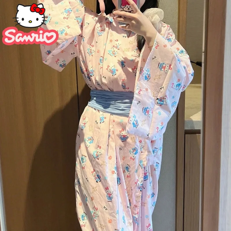 Sanrio HelloKitty Pajamas Women's Long Sleeve V Neck Japanese Robe Bathroom Robe Kawaii Cute Thin Night Dress Cosplay Clothing
Sanrio HelloKitty Pajamas Women's Long Sleeve V Neck Japanese Robe Bathroom Robe Kawaii Cute Thin Night Dress Cosplay Clothing