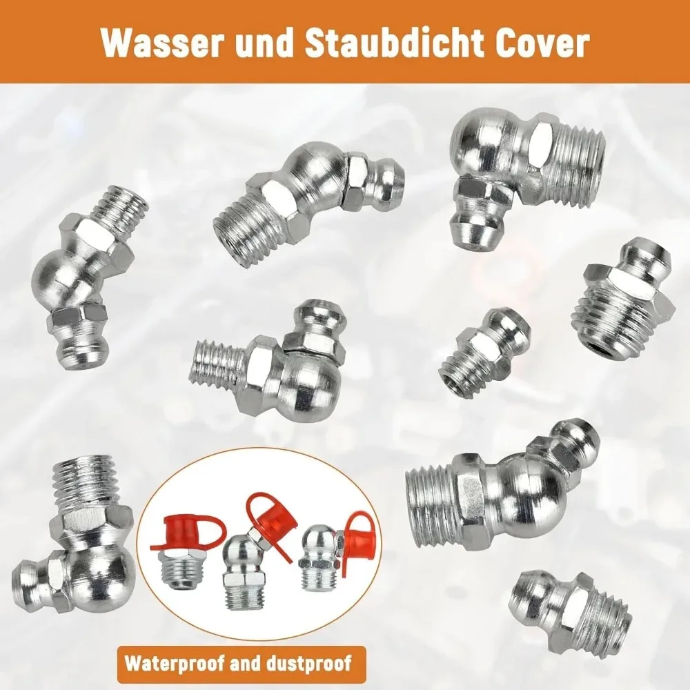 100Pcs Grease Nipples Hydraulic Grease Fittings M6 M8 M10 with Straight 45° 90° 180 Degree Angled Galvanized Greases Fittings
100Pcs Grease Nipples Hydraulic Grease Fittings M6 M8 M10 with Straight 45° 90° 180 Degree Angled Galvanized Greases Fittings