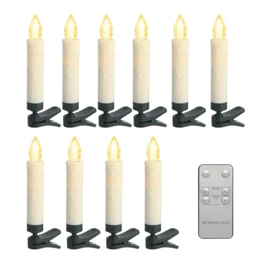 Flameless LED Taper Clips on Candles Battery Operated Christmas Tree Candle Lights Electric Fake Candles with Remote Timer Perf
Flameless LED Taper Clips on Candles Battery Operated Christmas Tree Candle Lights Electric Fake Candles with Remote Timer Perf