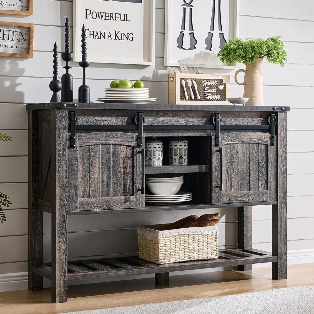 Farmhouse Entryway Table with Sliding Arch Doors,with Adjustable Shelf & Open Shelf Space, 46" Rustic Console Table
Farmhouse Entryway Table with Sliding Arch Doors,with Adjustable Shelf & Open Shelf Space, 46" Rustic Console Table