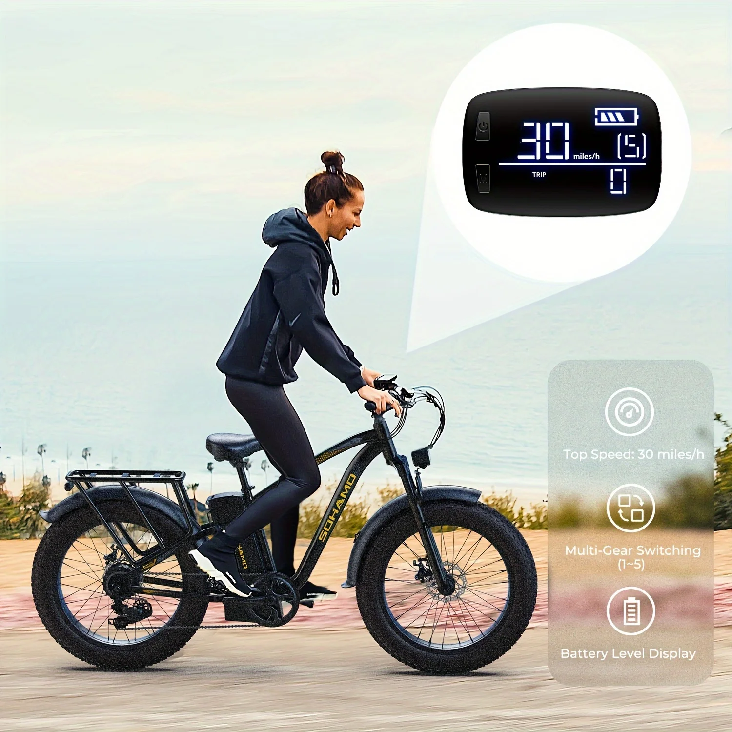 Electric Bike 700W Motor 19Mph 48V15Ah | 40 Miles All-terrain High-quality Tires For Commuting
Electric Bike 700W Motor 19Mph 48V15Ah | 40 Miles All-terrain High-quality Tires For Commuting
