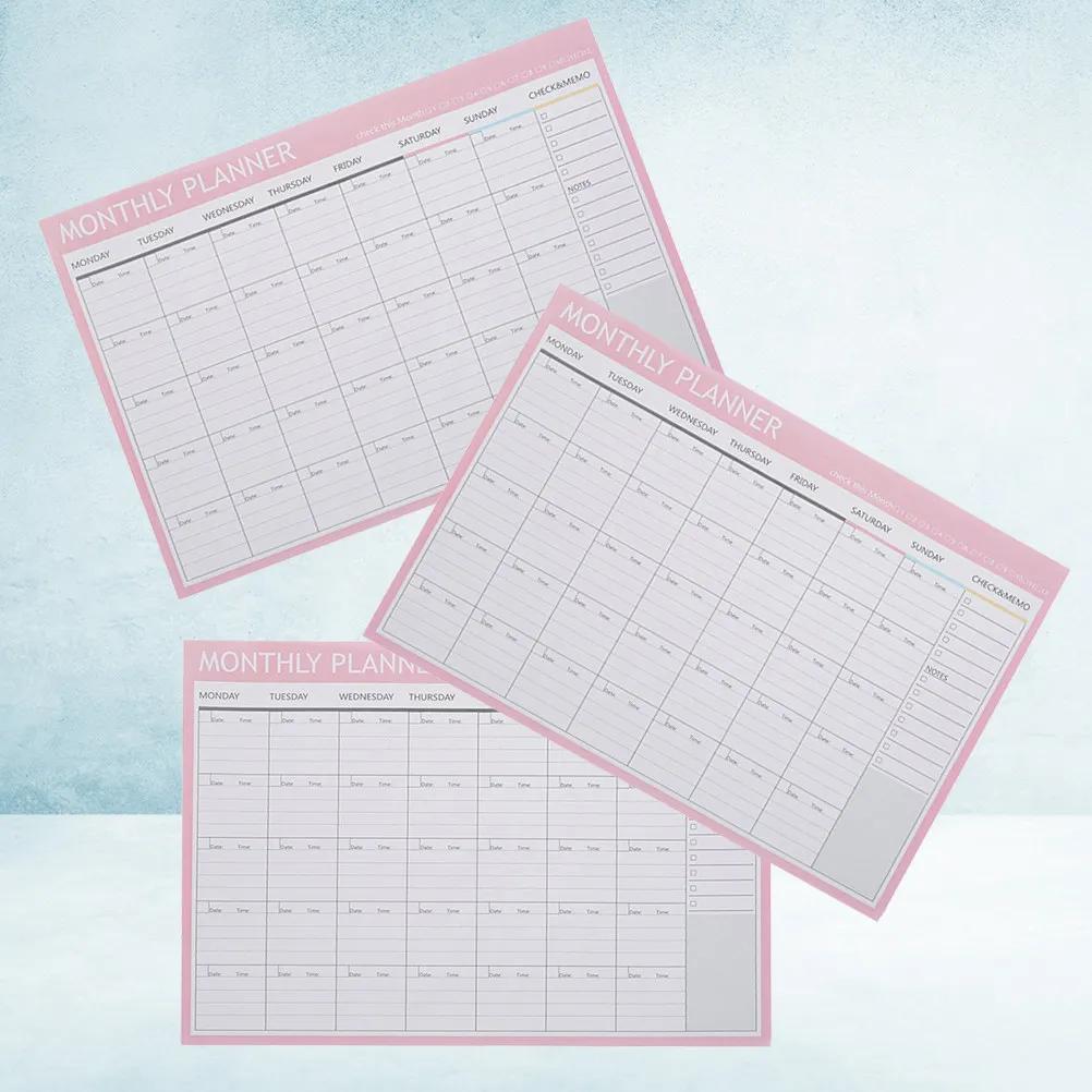 3Pcs Eye Catching Monthly Plan Notepad Set Mark Note Remind Paper for School Office Use Smooth Writing Paper Personalize
3Pcs Eye Catching Monthly Plan Notepad Set Mark Note Remind Paper for School Office Use Smooth Writing Paper Personalize