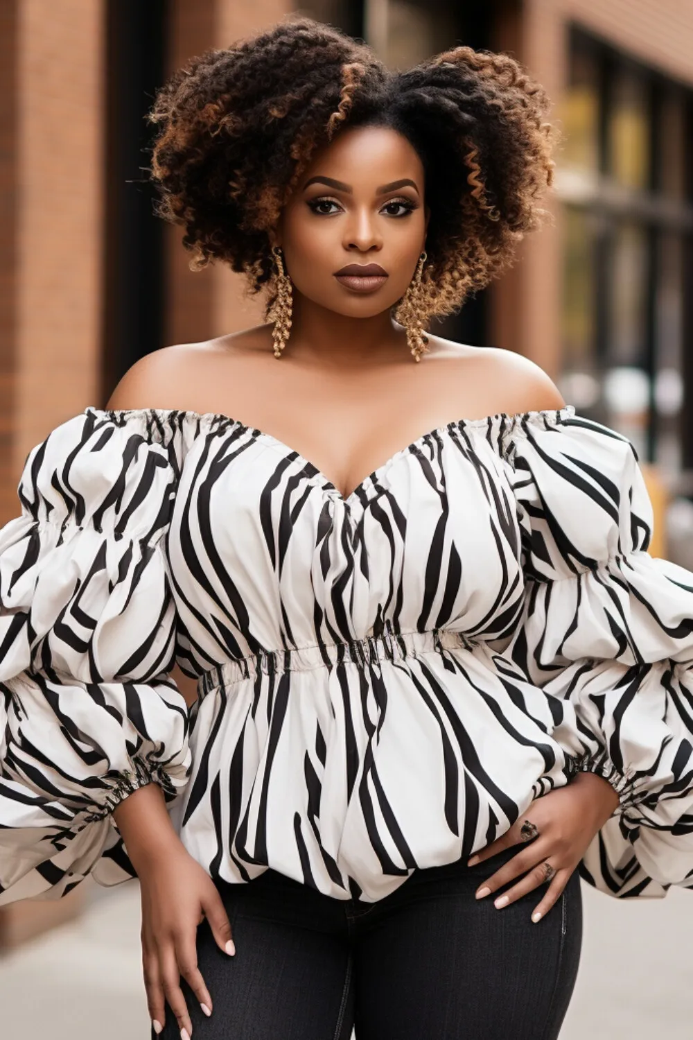 Plus Size Business Casual White Zebra Print Off The Shoulder Puff Sleeve Long Sleeve Elegant Blouses
Plus Size Business Casual White Zebra Print Off The Shoulder Puff Sleeve Long Sleeve Elegant Blouses