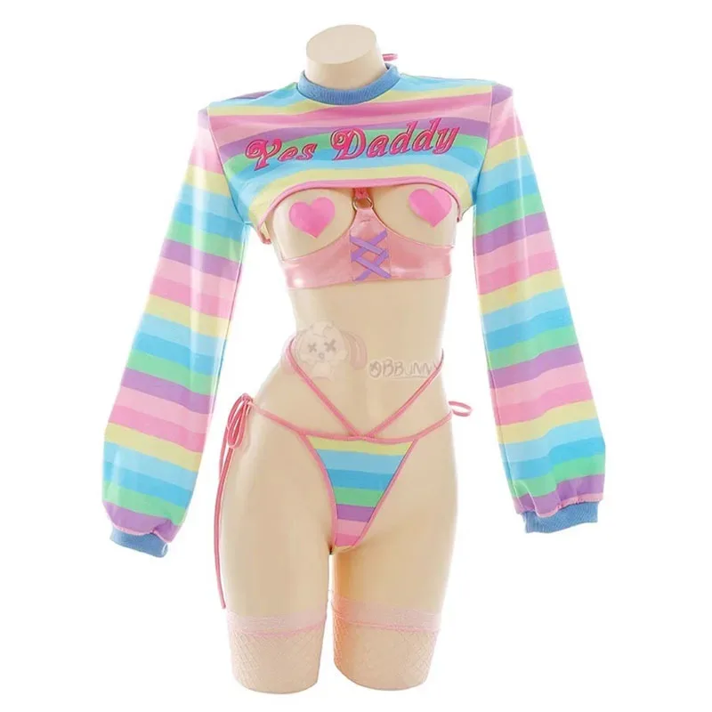 Аниме горничная косплей костюм женский сексуальный контрастный цвет боди с длинными рукавами носки костюм кролик девушка полосатая форма бикини нижнее белье 
Аниме горничная косплей костюм женский сексуальный контрастный цвет боди с длинными рукавами носки костюм кролик девушка полосатая форма бикини нижнее белье