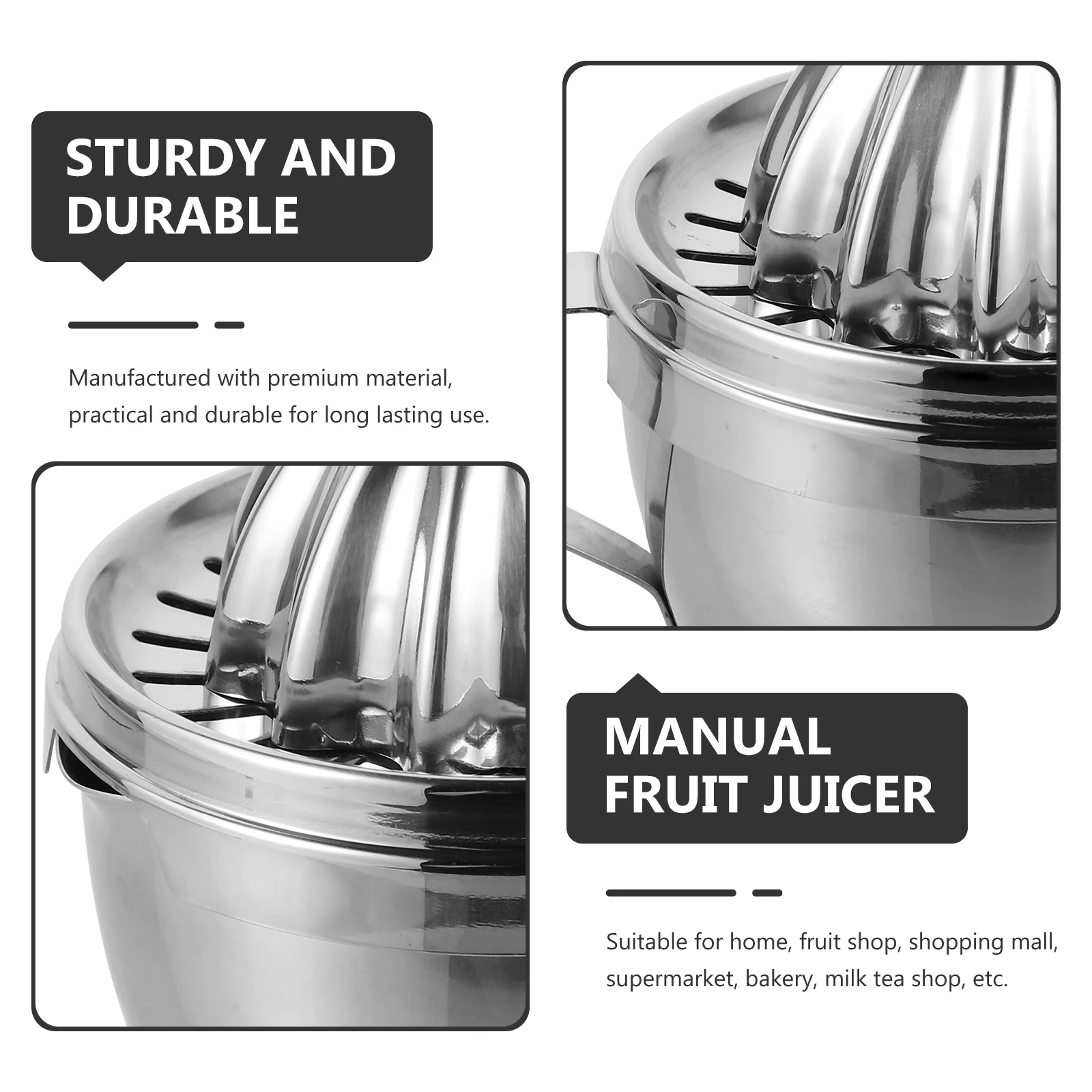 Lemon Juicer Squeezer Manual Stainless Steel Portable Hand Held Citrus Juicer for Oranges Press Kitchen Bar Tool
Lemon Juicer Squeezer Manual Stainless Steel Portable Hand Held Citrus Juicer for Oranges Press Kitchen Bar Tool