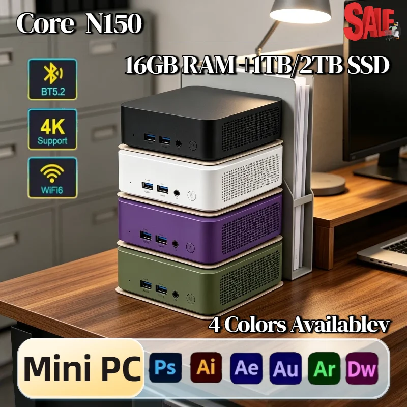 Intel N150 Mini PC 16GB RAM 1TB 2TB M.2 SSD WiFi6 BT5.2 Low Power Ultra Compact Desktop Pro Max Chip Edition
Intel N150 Mini PC 16GB RAM 1TB 2TB M.2 SSD WiFi6 BT5.2 Low Power Ultra Compact Desktop Pro Max Chip Edition