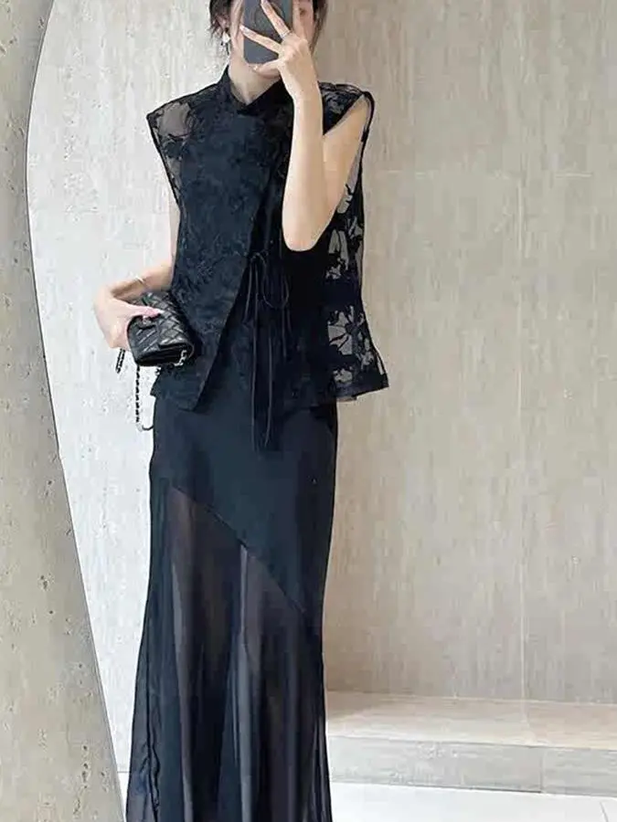 New 2026 Chinese Style National Trend Set Two Piece Set High Sense Lace Belted Tank Top Strap Dress Spring Season Breathable
New 2026 Chinese Style National Trend Set Two Piece Set High Sense Lace Belted Tank Top Strap Dress Spring Season Breathable