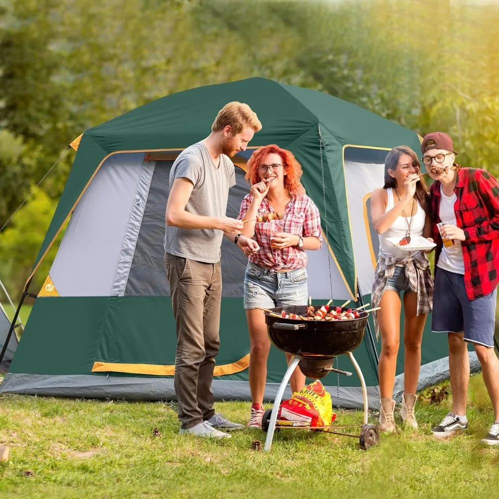 Portable Cabin Tent,2/4/6/8 Person Tents,Camping Tent 4-Person Easy Set Up Waterproof with Top Rainfly for Outdoor Camping
Portable Cabin Tent,2/4/6/8 Person Tents,Camping Tent 4-Person Easy Set Up Waterproof with Top Rainfly for Outdoor Camping