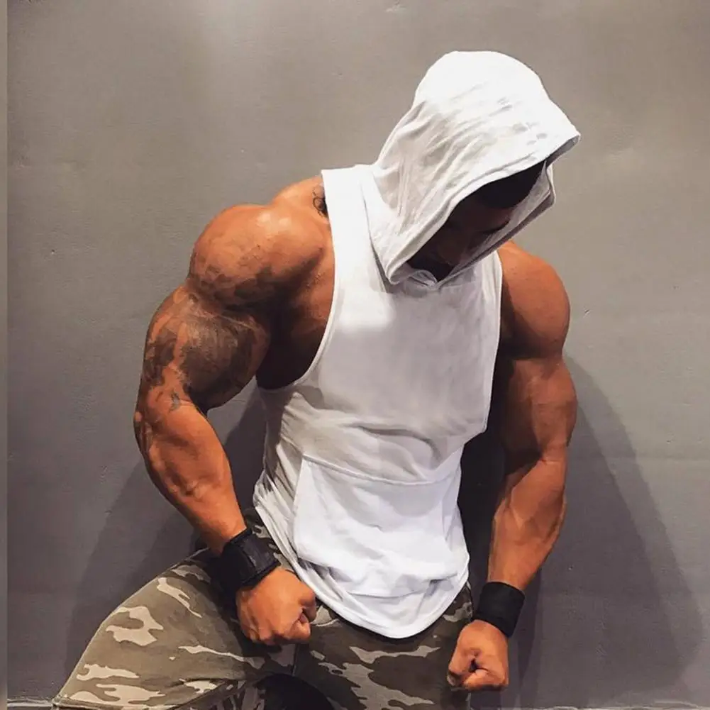 Men Hooded Cotton Vest Men's Sleeveless Hooded Sports Vest with Deep Armpit Pockets for Training Jogging Solid Color Loose Fit
Men Hooded Cotton Vest Men's Sleeveless Hooded Sports Vest with Deep Armpit Pockets for Training Jogging Solid Color Loose Fit