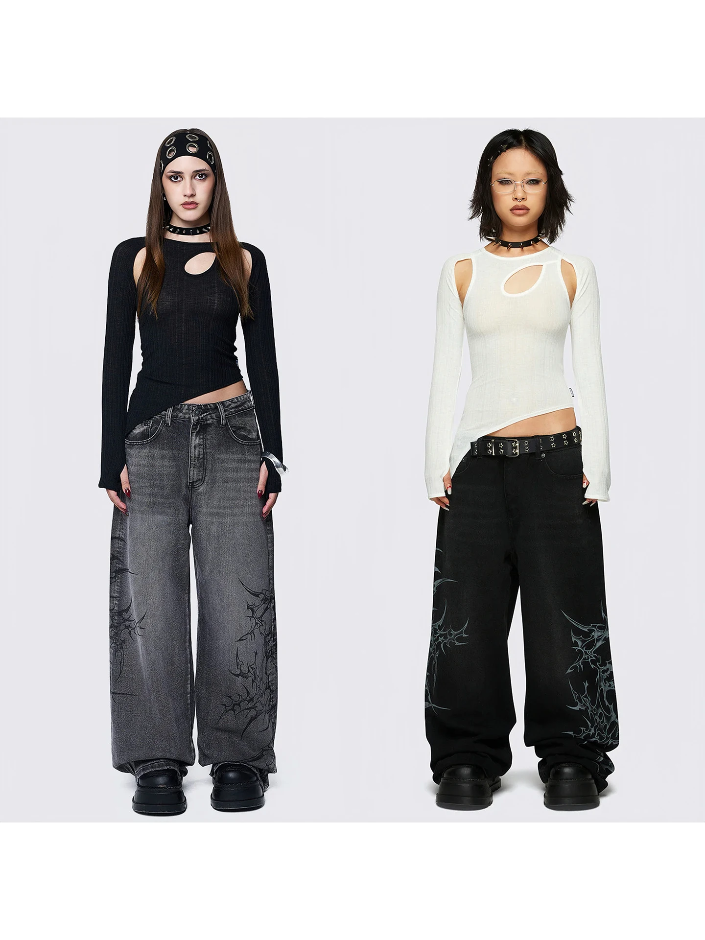 Minga Streetwear Loose Wide Leg Jeans High Waist Cotton Casual Print Design Straight Cut Denim Pants for Women Deep Color
Minga Streetwear Loose Wide Leg Jeans High Waist Cotton Casual Print Design Straight Cut Denim Pants for Women Deep Color