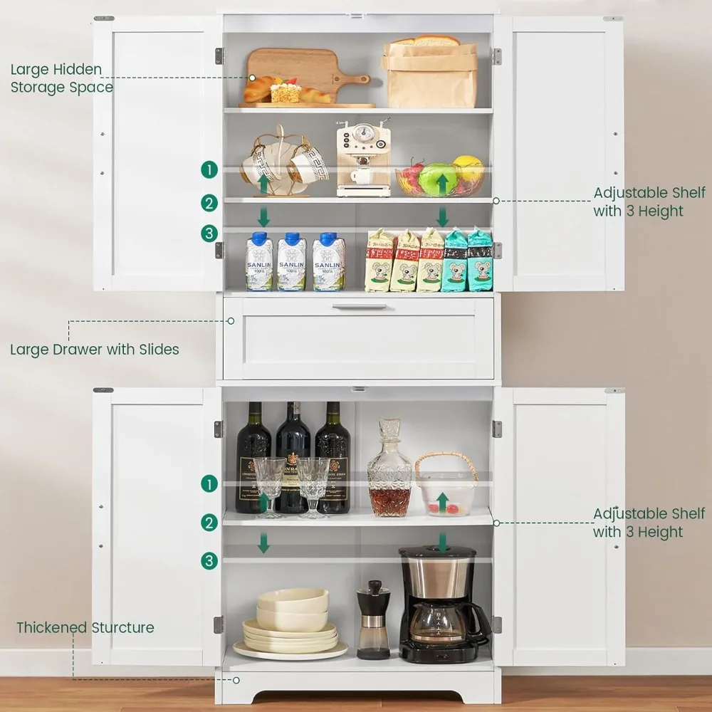 Tall Storage Cabinet with Adjustable Shelf & 1 Large Drawer, Pantry Cabinet with 4 Doors, Bathroom Cabinets, Customized
Tall Storage Cabinet with Adjustable Shelf & 1 Large Drawer, Pantry Cabinet with 4 Doors, Bathroom Cabinets, Customized